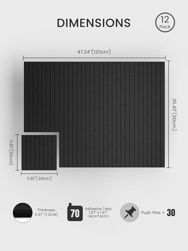 Bumusty Large Cork Board Alternative-47 x35 Felt Bulletin Board Tiles, - Image 2