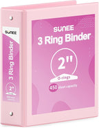 SUNEE 3 Ring Binder 2 Inch 1 Pack by SUNEE