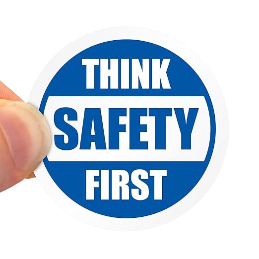 SmartSign Think Safety First Pack of 5 Hard Hat Labels | Retro-Reflective - Image 5