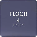 Navy ADA Floor 4 Sign with Braille – Made from Durable Acrylic and Ready to by ADACentralSigns