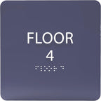 Navy ADA Floor 4 Sign with Braille – Made from Durable Acrylic and Ready to by ADACentralSigns