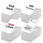 4"×6" Direct Thermal Shipping Label, Fanfold Thermal Label 2000 Packs Permanent by JointownInternational
