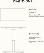 FLEXISPOT EN1 Bamboo Standing Desk, 48 x 24 Inches Whole-Piece Electric Height - Image 6