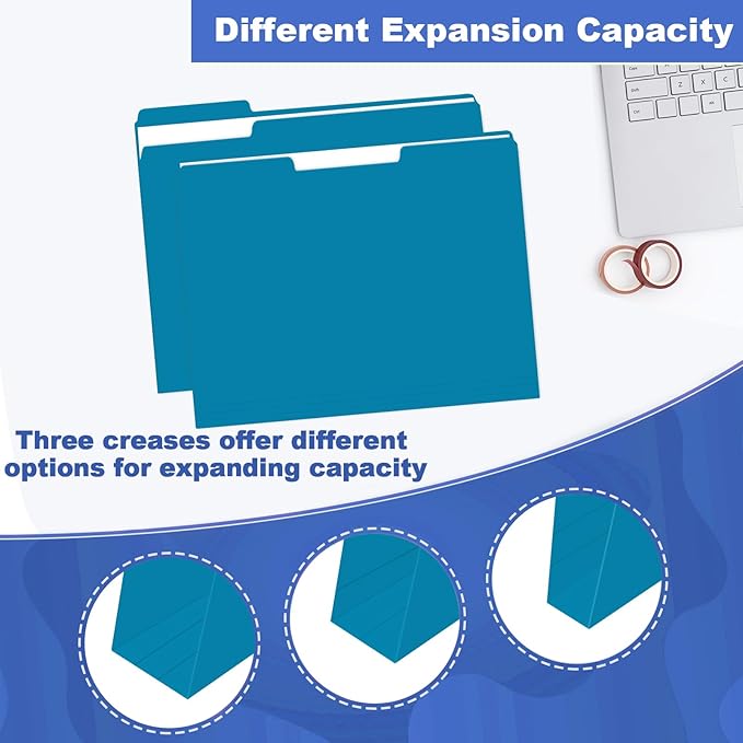 File Folder, HERKKA 30 Pack 1/3 Cut Tab File Folders, File Folders Great - Image 4