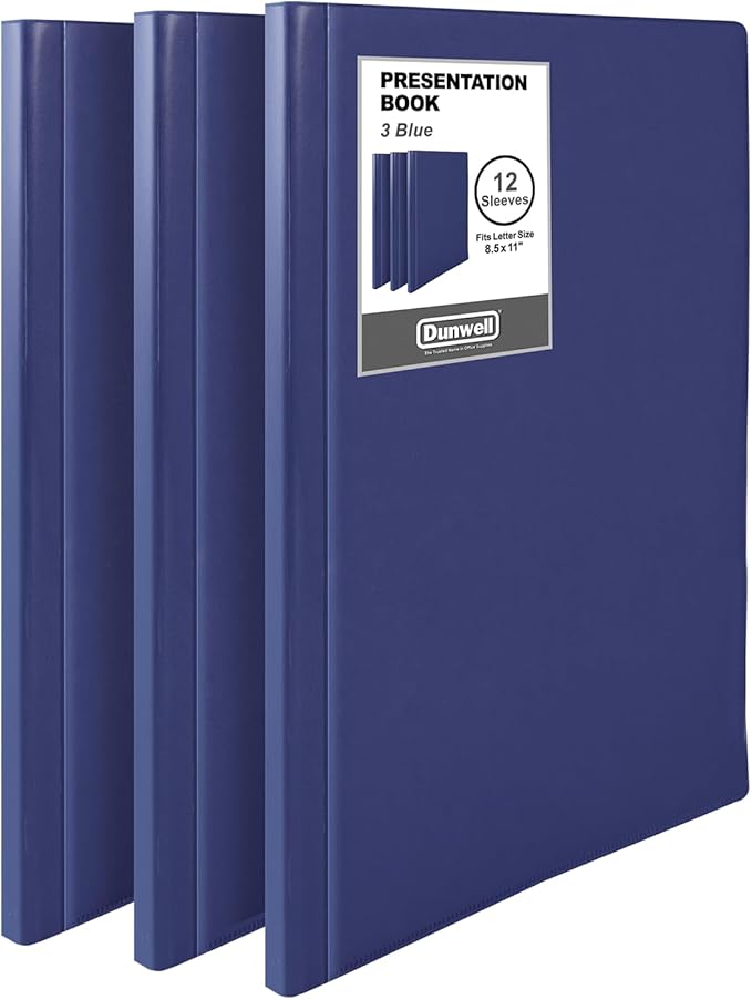 Dunwell Presentation Binder 12-Pocket, Displays 24 Pages, 8.5x11 Portfolio by Dunwell