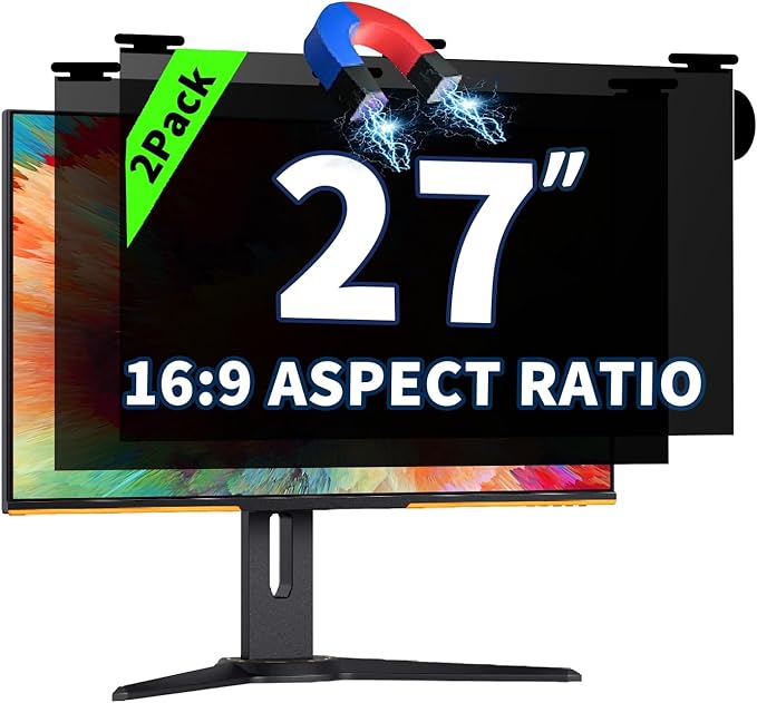 2 Pack Magnetic Hanging Computer Privacy Screen 27 Inch by Halloive