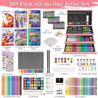 art supplies, 269 piece deluxe art set crafts shown in use