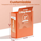 SUNEE 3 Ring Binder 3 Inch 1 Pack - Image 7