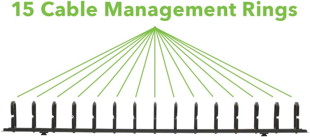 NavePoint 1 Channel Tool-Less Plastic Vertical Ringed Cable Manager 34 Inch w...