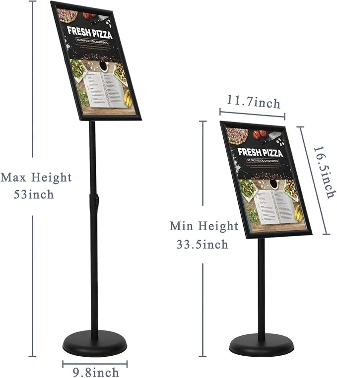 VAIIGO 11 x 17 Inch Adjustable Pedestal Sign Holder Poster Stand, Heavy Duty - Image 3