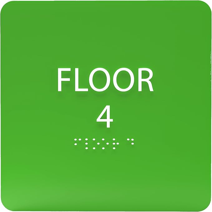Light Green ADA Floor 4 Sign by ADACentralSigns