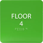 Light Green ADA Floor 4 Sign by ADACentralSigns