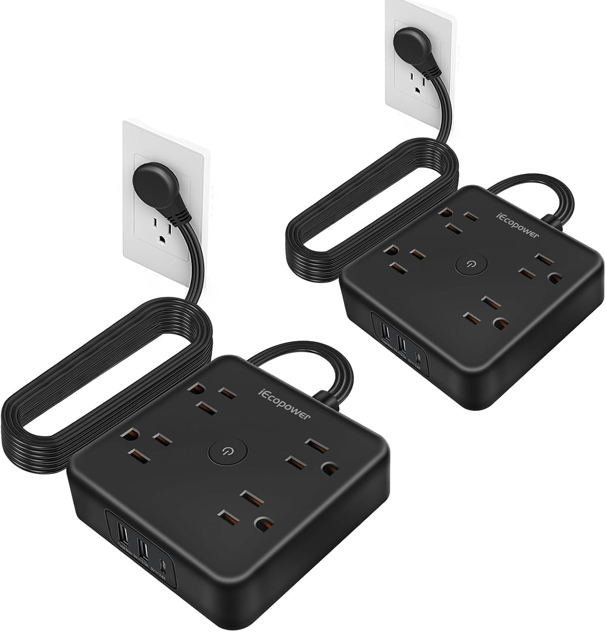 Surge Protector Power Strip 15 ft Cord, Long Power Strip