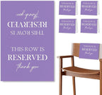 ChissNook Reserved Seating Chair Signs, This Row Is Reserved Pew Cloths Seating by Unknown