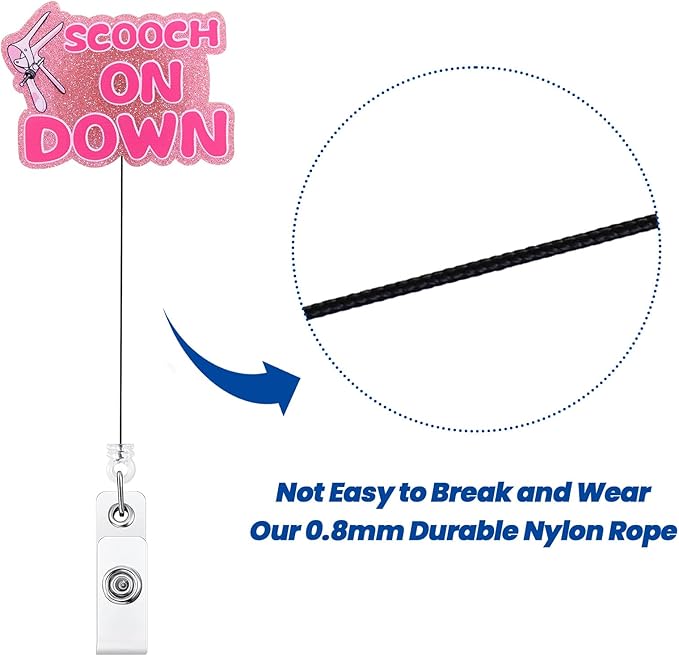 Scooch on Down Funny OBGYN Badge Reel | Retractable ID Card Labor and Delivery - Image 5