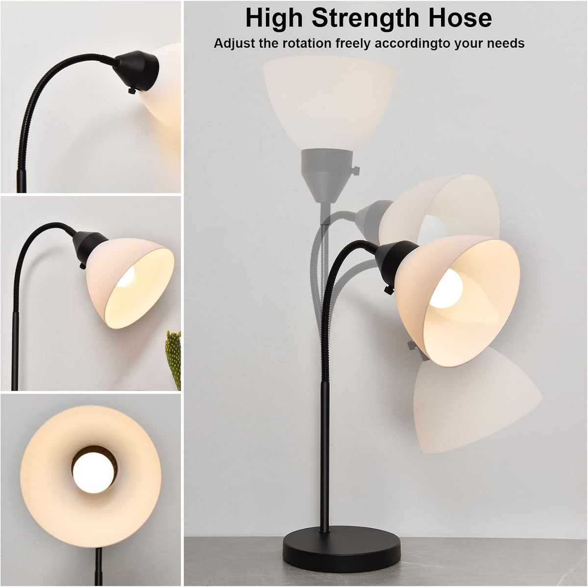 RISLG LED Desk Lamp for Home Office, 3 Levels Dimmable Reading Light, Flexibl...