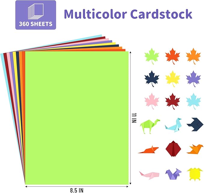 360 Sheets Colored Cardstock Paper 8.5 x11 Valentine Day Cardstock Thick Paper - Image 2