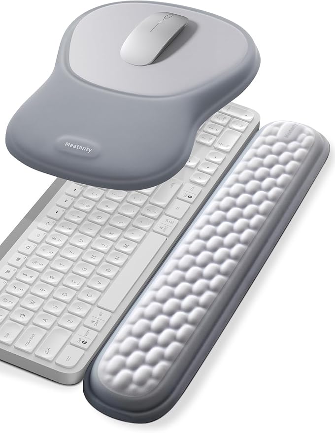 meatanty Keyboard and Mouse Pad Wrist Rest Set, Ergonomic Wrist Pad Support by Meatanty
