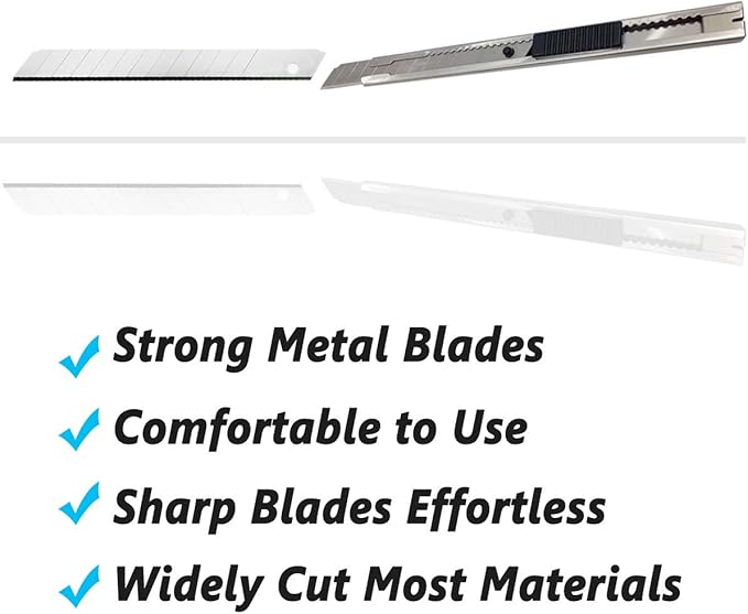 WEKOIL 9mm Snap Off Utility Knife 5 Pack High Hardness Retractable Box Cutters - Image 5