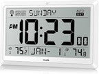 Wall Clock Atomic with Indoor Outdoor Temperature Battery Powered, Easy Reading - Image 9