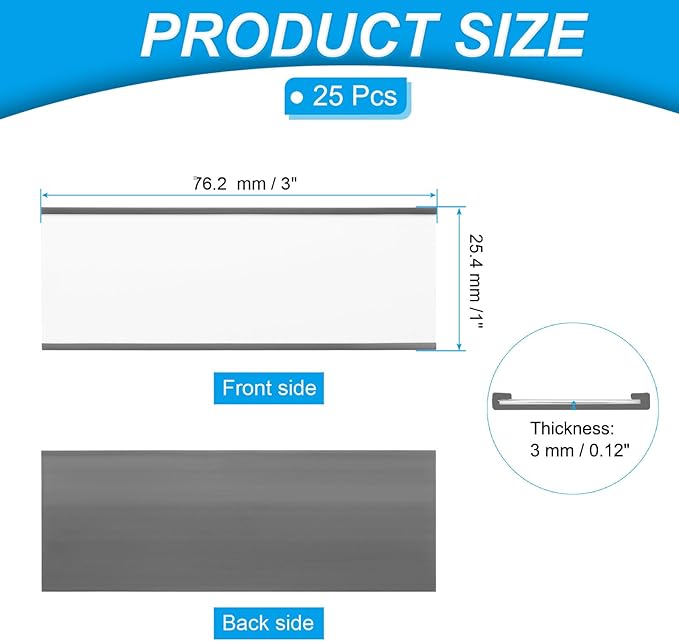 PATIKIL Magnetic Label Holder 3" x 1" - Image 2