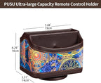 PUSU 360°Rotatable Remote Control Holder, PU Leather TV Remote Holder Caddy - Image 2