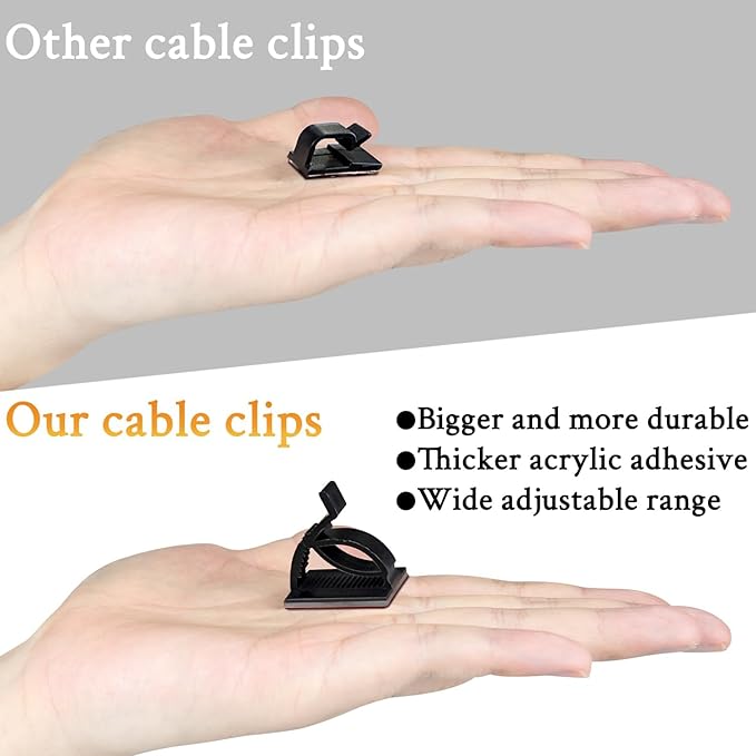 SOULWIT 50Pcs Adjustable Cable Management Clips, Adhesive Organizers Sticky - Image 4