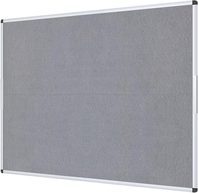 VIZ-PRO Large Fabric Bulletin Board/Foldable Notice Board Felt Gray, 60 X 48 by VIZ-PRO