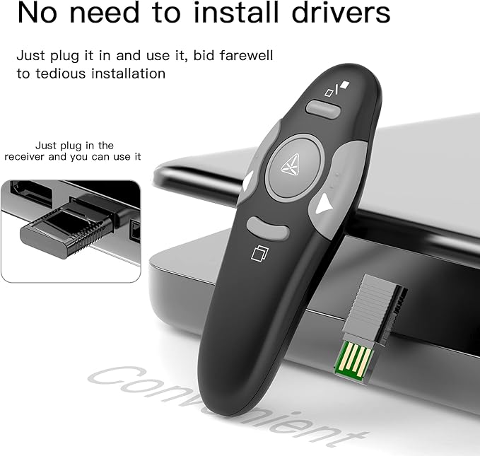 QUI Presentation Clicker Wireless Presenter Remote Clicker - Image 4
