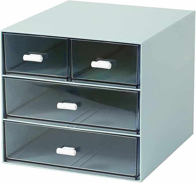 MILULUGO Makeup Organizer with 4 Drawers, Desk Organizer, Cosmetics Storage Box by MILULUGO