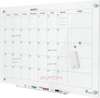 TOWON 47 x 35 Inch Large Glass Dry Erase Board, Magnetic Whiteboard Calendar by TOWON