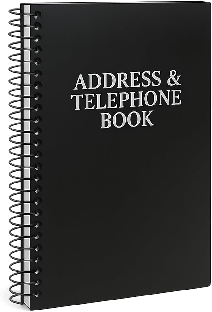 Iconikal Address Telephone Book, Spiral-Bound, 384 Contacts, Organizer by Iconikal