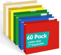 HERKKA Extra Capacity Hanging File Folders, 60 Pack Reinforced Letter Size by HERKKA