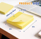 Yellow Sticky Notes Mini, 2 x 2in Small Sticky Notes, 24 Pack Notes Pads Memo - Image 3