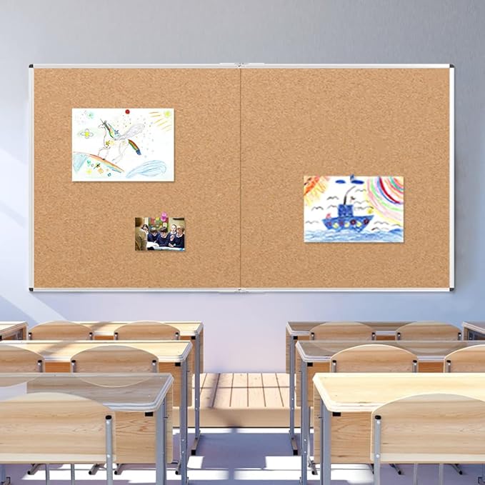 VIZ-PRO Large Cork Bulletin Board/Foldable Noticeboard, 48 X 48 Inches - Image 5