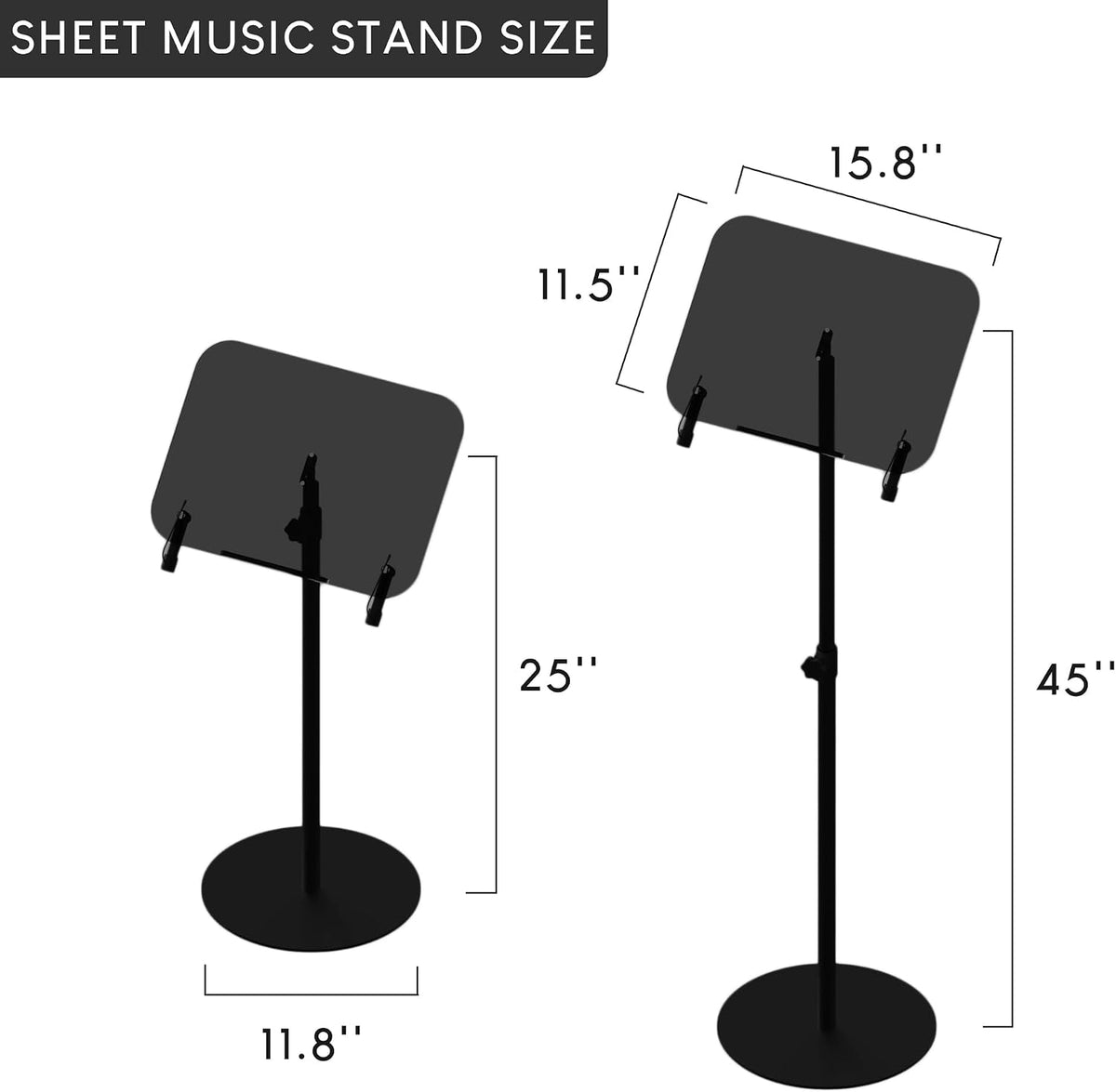 Black Acrylic Podium with Adjustable Height Small Acrylic Podium Stand Black ...