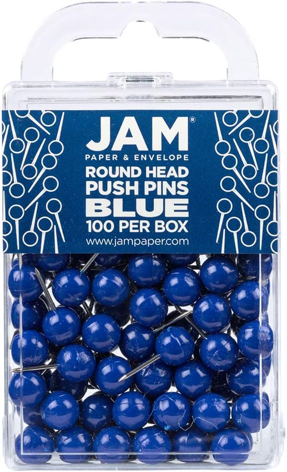 JAM PAPER Colorful Push Pins by JAMPaper