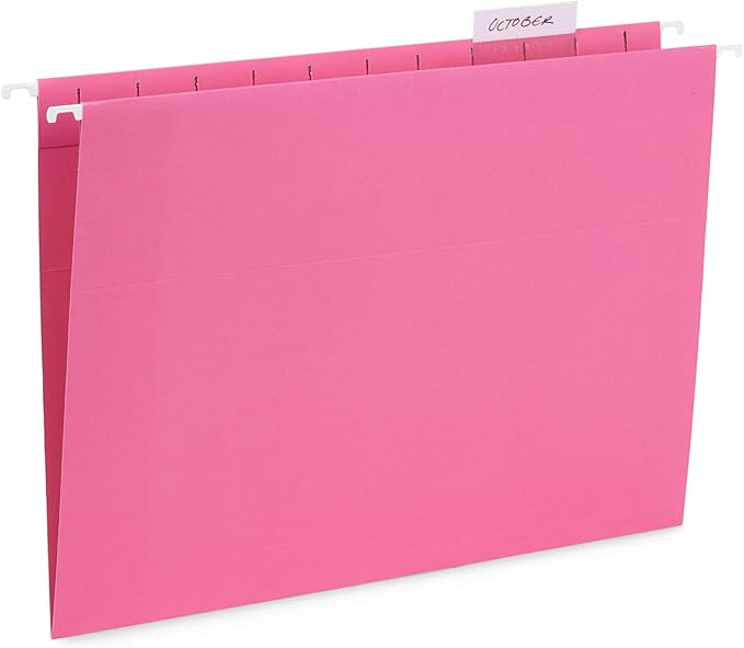 Blue Summit Supplies 25 Pink Hanging File Folders Letter Size, Reinforced - Image 8