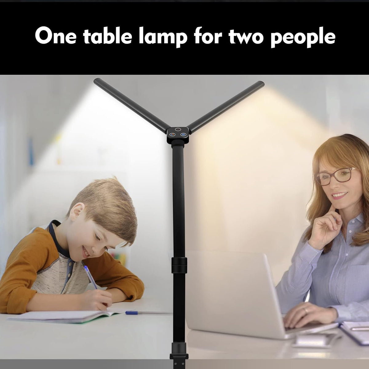 double head led desk lamp, architect desk lamps on a desk or shelf