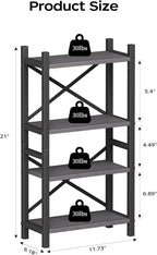 Homeiju Desktop Bookshelf, 4-Tier Stackable Narrow Desk Bookcase, Adjustable - Image 3