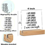 Positive Affirmations I Am Enough Desk Decor Acrylic Sign, Inspirational Gifts - Image 2