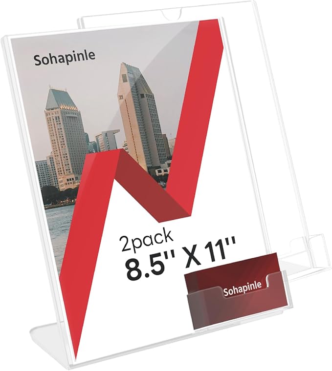 Acrylic Sign Holder 8.5 x 11 Inches by Sohapinle