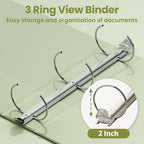 SUNEE 3 Ring Binder 2 Inch 1 Pack, Sage Green - Image 3