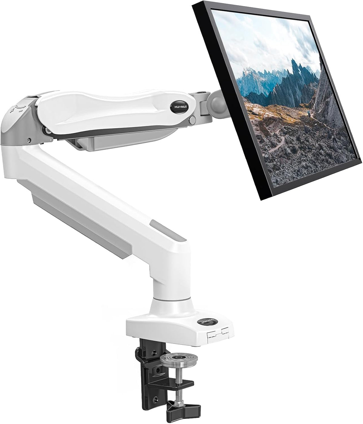HUANUO Single Monitor Mount, 13 to 32 Inch Gas Spring Monitor Arm, Adjustable