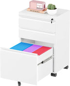 Greenvelly 3 Drawer Mobile File Cabinet by Greenvelly