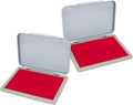 2 Pack Metal Case Stamp Pad Medium Size, Crimson Red Color by ZIGEL