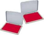 2 Pack Metal Case Stamp Pad Medium Size, Crimson Red Color by ZIGEL