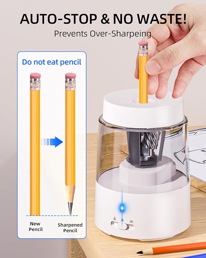 ZMOL Electric Rechargeable Pencil Sharpener, Automatic Pencil Sharpeners Kids - Image 6