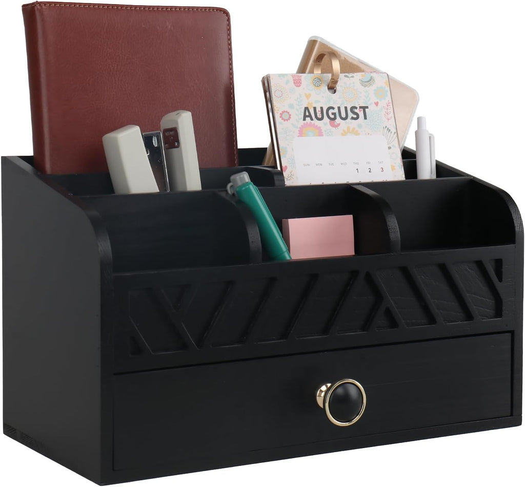 Desk Organizer with Drawer Mail Organizer Countertop Wood Desk Drawer Tabletop
