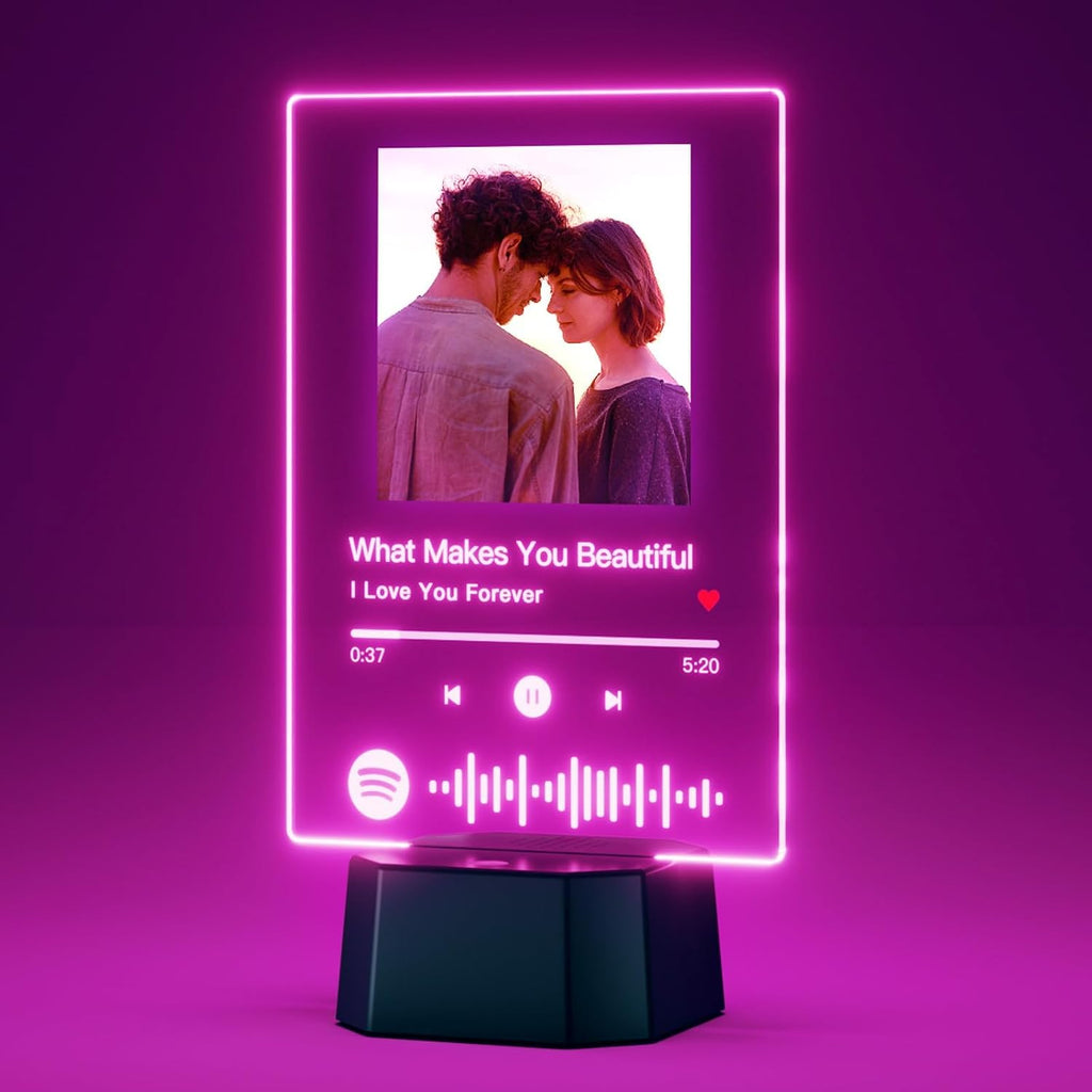 ALBK Custom Spotify Song Plaque that can Play Music - Personalized Music Plaque Gift for Anniversary, Valentine’s Day, Acrylic Custom Lyric Plaque for Boyfriend Girlfriend Couples